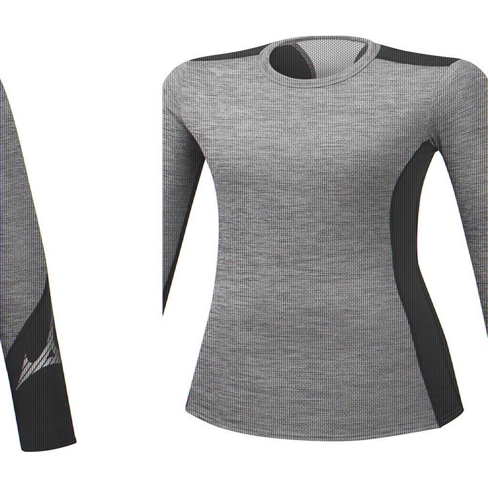 Women's Mizuno Sweashirt Grey/Black Virtual Body G2 Crew Apparel - A2GA870507